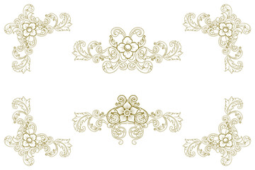 Classic Vitage Wedding Ornaments Frames Separator Elements Classic Vintage Wedding Invitation Hand Drawn Ornate the Calligraphy Poster Victorian Style