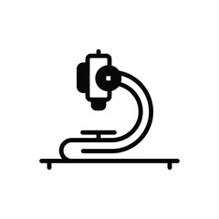Black solid icon for microscope 