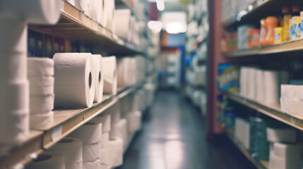Toilet Paper Aisle in Grocery Store