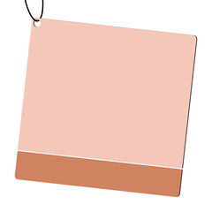 Blank Note Card with String Isolated on White. Can be used as a Text Frame.