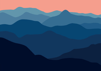 Mountains panorama illustration design for background.