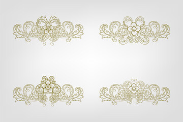 Classic Vitage Wedding Vector Ornaments Frames Separator Elements Classic Vintage Wedding Invitation Hand Drawn good for decorate any print or template design. ornate the calligraphy, poster