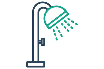 Shower icon. icon related to cleansing. line icon style. cleansing elements vector illustration