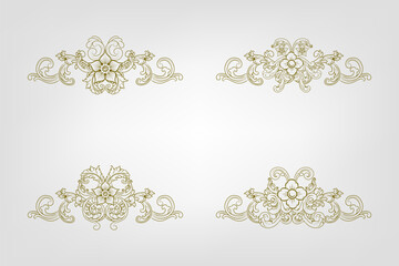 Classic Vitage Wedding Vector Ornaments Frames Separator Elements Classic Vintage Wedding Invitation Hand Drawn good for decorate any print or template design. ornate the calligraphy, poster