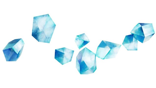 falling ice painted in watercolor