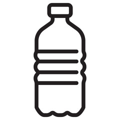 Single plastic bottle icon with black line design 