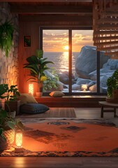 Cozy Wooden Cabin With Sunset View