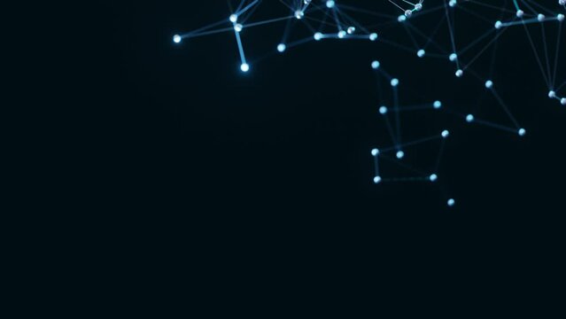 Digital plexus wave triangulation shapes, Futuristic technology neural networks, Animation loop background