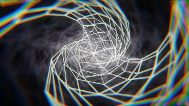 Digital plexus wave triangulation shapes, Futuristic technology neural networks, Animation loop background