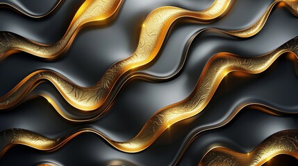 Luxurious gold accents shimmer against a backdrop of deep black, adding a touch of opulence to any design project. Abstract Backgrounds Illustration, Minimalism,