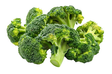 broccoli florets isolated in a high-resolution photorealistic style ,isolated on white background
