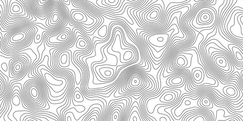 Topographic contour map. Vector cartography illustration. Modern design with White topographic wavy pattern design.  Contours trails, image grid geographic relief topographic Cartography Background