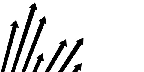 Black on white abstract perspective diagonal line stripes arrow with 3d dimensional effect isolated on white.	