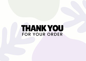THANK YOU for your order card design with abstract shapes 