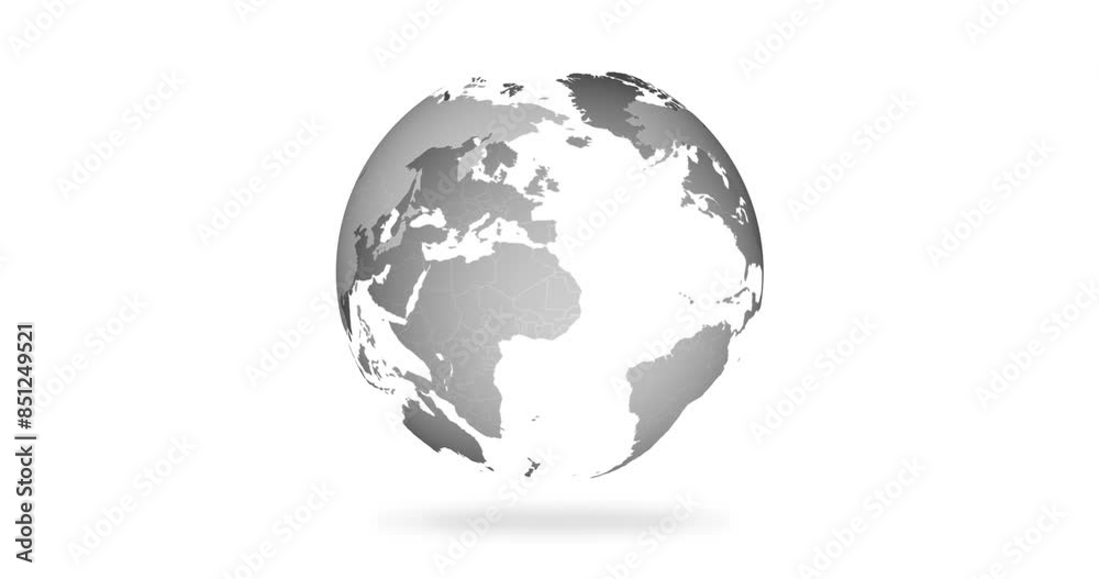 Aufkleber globe, earth and isolated digital map of world with international network, population data and 3d pl