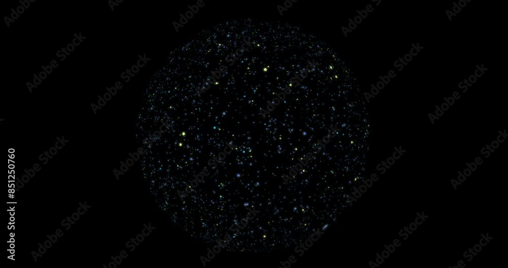 Aufkleber hologram, network and globe on black background for space, international technology and connection. 