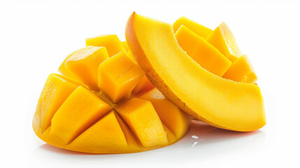 mango cut isolated on a white background