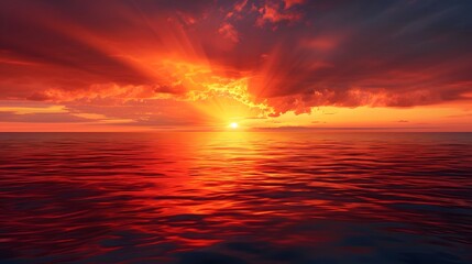 sunset in the sea