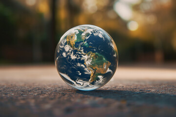 glass globe on the beach