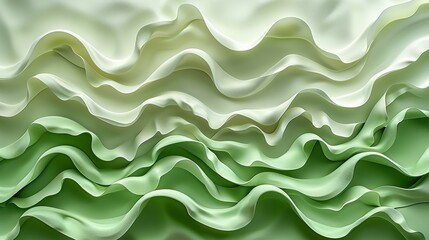 Fototapeta premium Abstract swirls in light green evoke a sense of serenity and tranquility, inviting viewers to relax and unwind. Abstract Backgrounds Illustration, Minimalism,