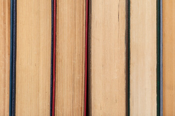 Closeup view of stacked old books as background