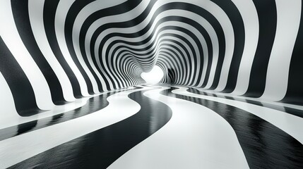 Visual Illusion of Abstract Curves: Horizontal Geometric Background