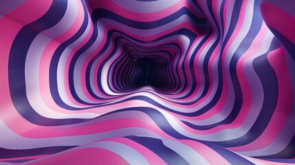 Fototapeta premium Horizontal Optical Illusion with Abstract Geometric Curves