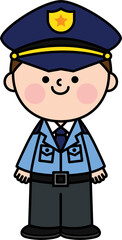 Illustration of a man wearing a police uniform to go to work as a police officer