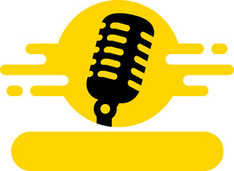 Podcast Mic Icon Illustration