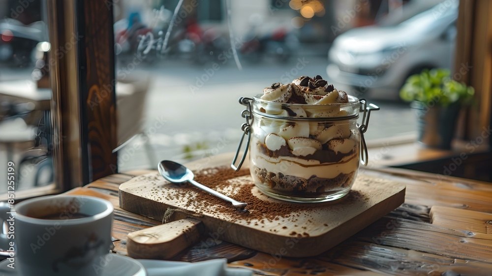 Wall mural Tiramisu in a glass jar img