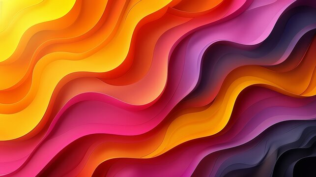 Playful and colorful abstract background with overlapping shapes in bright colors like orange, pink, and yellow, creating a dynamic and cheerful visual effect full of energy. Abstract Backgrounds