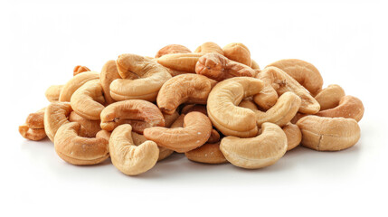 Fototapeta premium pile of cashew nuts isolated on white background