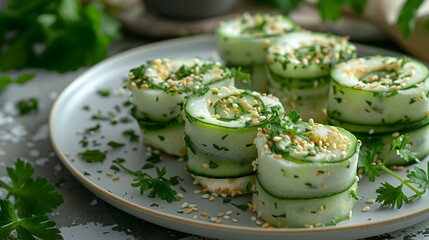 Cucumber and cream cheese rolls picture