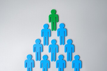 Group of human figure. Pyramid scheme, hierarchy, leadership concept.