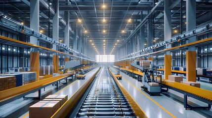 Obraz premium Urban logistics center with a network