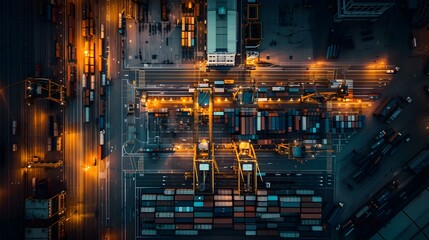 The international cargo terminal at night picture