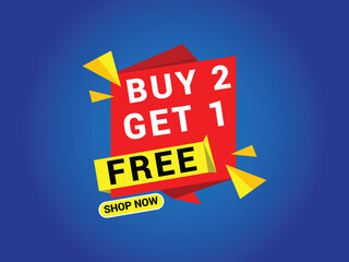 Buy 2 Get 1 Free Banner, Special Offer Banner, Big Sale, Sale Banner, Banner Design Template.
