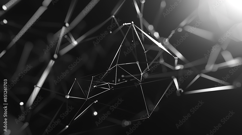 Poster abstract geometric background. plexus mesh backdrop molecular