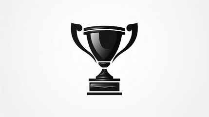 Minimalist design of a trophy in a monochrome palette, suitable for elegant stationery, branding, and award certificates