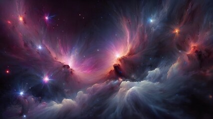 Fototapeta premium Generative AI. A colorful galaxy with a spiral shape and many stars. The colors are vibrant and the stars are scattered throughout the image