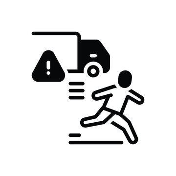Black solid icon for escape 