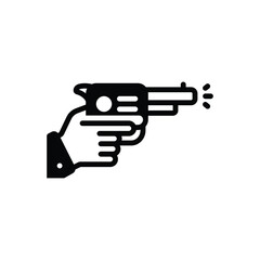 Black solid icon for starting pistol 