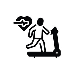 Black solid icon for cardio 