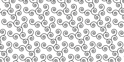 Floral pattern curly lines. Vector illustration isolated black object on white background for background design.