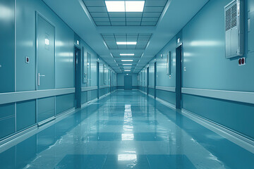 Obraz premium A minimalist architectural interior arched doorways and soft, natural lighting filtering through, teal or mint green color palette. clean lines, simplicity, calming, ethereal atmosphere. Scandinavian