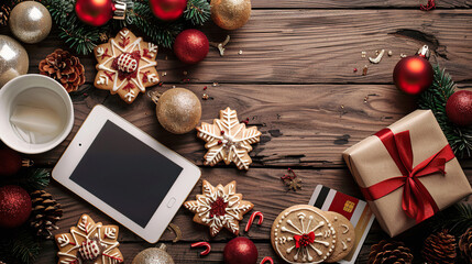 christmas decorations on table