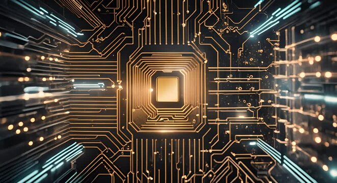 Quantum computer concept with intelligent computing technology