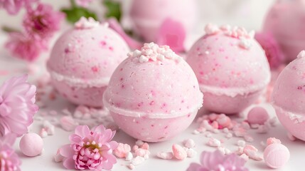 Pink colored creams in various styles, including solid pink, floral designs, and with real rose petals