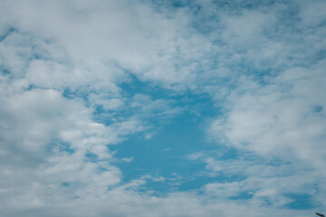 The sky is blue and cloudy