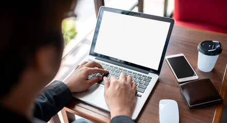 Trader use laptops connected to the internet from smartphones to trade stocks through Wi-Fi hotspot network technology. Business Technology